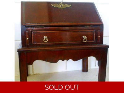 Georgian Chippendale bureau on stand mahogany